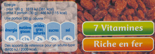 Este produto de marca branca do E’leclerc tem a informação nutricional em francês.  